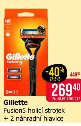 Gillette Fusion5 holicí strojek + 2 náhradní hlavice Teta drogerie