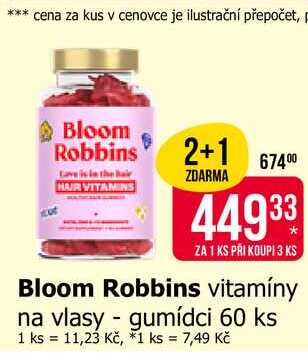 Bloom Robbins vitamíny na vlasy gumídci 60 ks Teta drogerie
