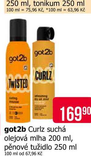 got2b Curlz suchá olejová mlha 200 ml
