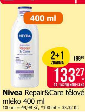 Nivea Repair&Care tělové mléko 400 ml Teta drogerie
