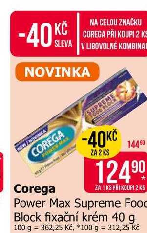 Corega Power Max Supreme Food Block fixační krém 40 g  