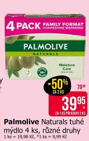 Palmolive Naturals tuhé mýdlo 4 ks, různé druhy Teta drogerie