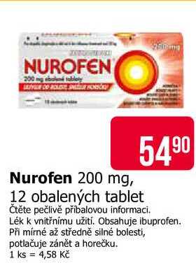 Nurofen 200 mg, 12 obalených tablet Teta drogerie