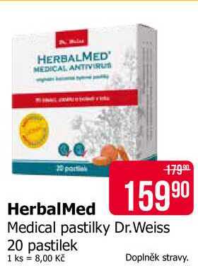 HerbalMed Medical pastilky Dr. Weiss 20 pastilek Teta drogerie