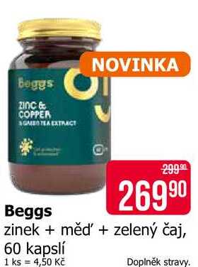 Beggs zinek + měď' + zelený čaj, 60 kapslí Teta drogerie