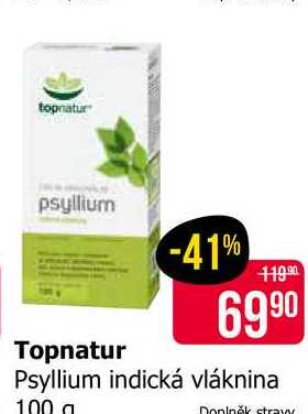Topnatur Psyllium indická vláknina 100g Teta drogerie