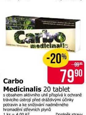 Carbo medicinalis 20 tablet s obsahem aktivního uhlí Teta drogerie