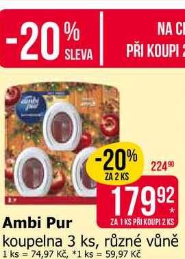 Ambi Pur koupelna 3 ks, různé vůně Teta drogerie