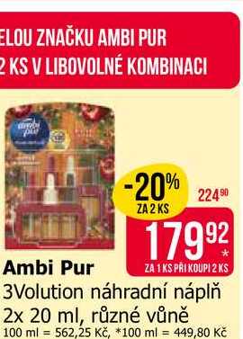 Ambi Pur 3Volution náhradní náplň 2x 20 ml, různé vůně Teta drogerie