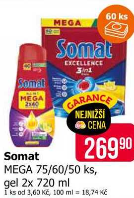 Somat tablety do myčky 75/60/50 ks
