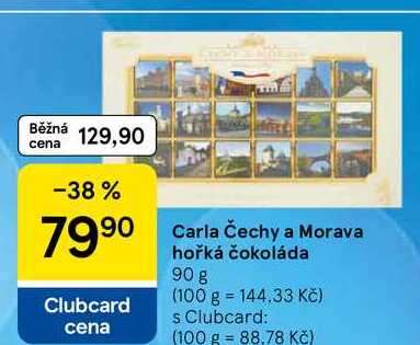 Carla Čechy a Morava hořká čokoláda, 90 g 