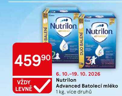 Nutrilon Advanced Batolecí mléko, 1 kg Tesco