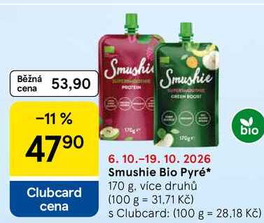 Smushie Bio Pyré, 170 g Tesco