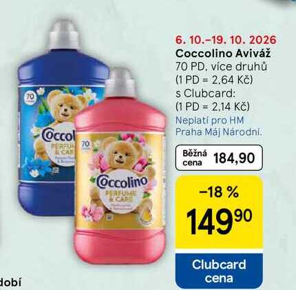 Coccolino Aviváž, 70 PD, více druhů Tesco