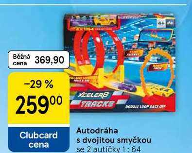 Autodráha s dvojitou smyčkou, se 2 autíčky Tesco