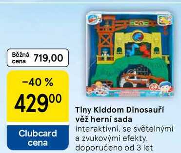 Tiny Kiddom Dinosauří věž herní sada interaktivní, se světelnými a zvukovými efekty Tesco