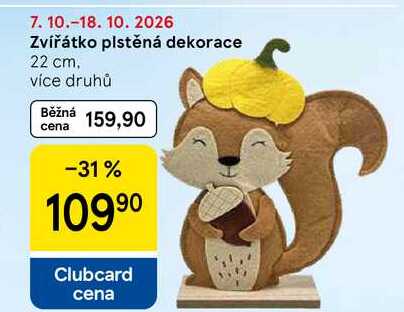 Zvířátko plstěná dekorace, 22 cm, více druhů