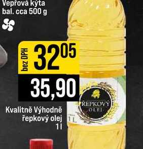 Kvalitně Výhodně řepkový olej 1l