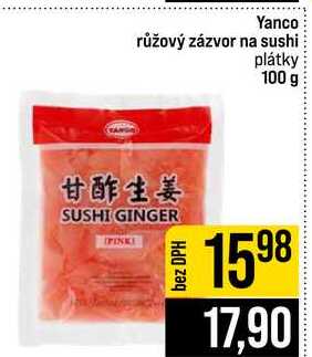 Yanco růžový zázvor na sushi 100 g