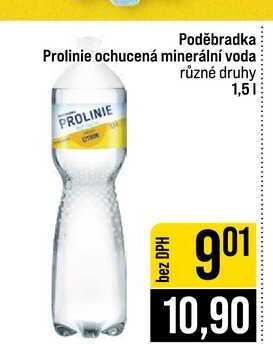 Poděbradka Prolinie ochucená minerální voda různé druhy 1,5l