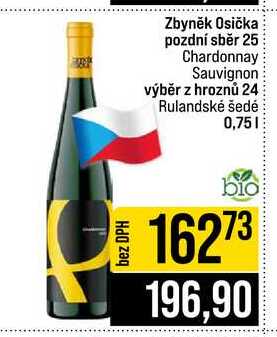 Zbyněk Osička pozdní sběr 25 Chardonnay Sauvignon výběr z hroznů 24 Rulandské šedé 0,75l