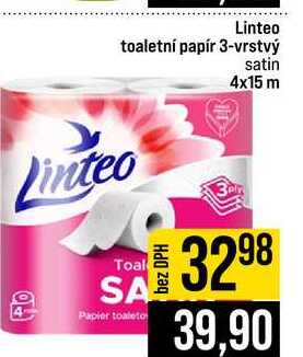 Linteo toaletní papír 3-vrstvý satin 4x15 m JIP