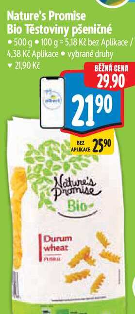 Nature's Promise Bio Těstoviny pšeničné 500 g 