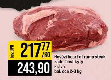 Hovězí heart of rump steak zadní část kýty kráva bal. cca 2-3 kg 1kg