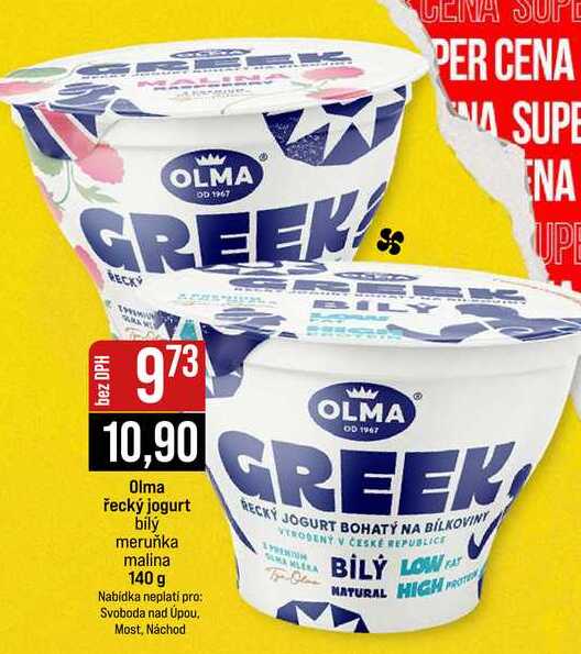 Olma řecký jogurt bilý meruňka malina 140 g 