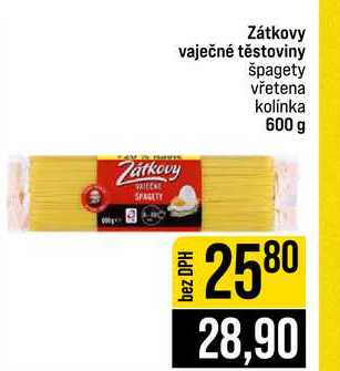 Zátkovy vaječné těstoviny špagety vřetena kolinka 600 g