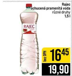Rajec ochucená pramenitá voda různé druhy 1,5l