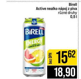 Birell Active nealko nápoj z piva různé druhy 0,5l