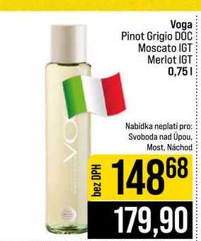 Voga Pinot Grigio DOC Moscato IGT Merlot IGT 0,75l