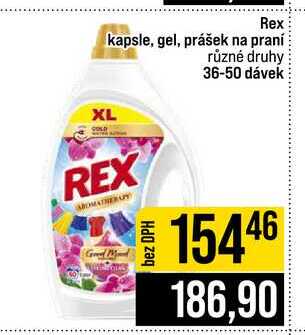 Rex kapsle, gel, prášek na praní různé druhy 36-50 dávek JIP