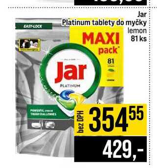 Jar Platinum tablety do myčky lemon 81ks