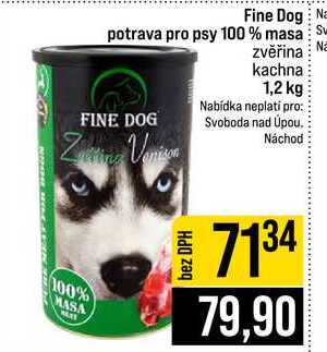 Fine Dog potrava pro psy 100 % masa Sw zvěřina kachna 1,2 kg