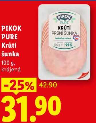 PIKOK PURE Krůtí šunka, 100 g