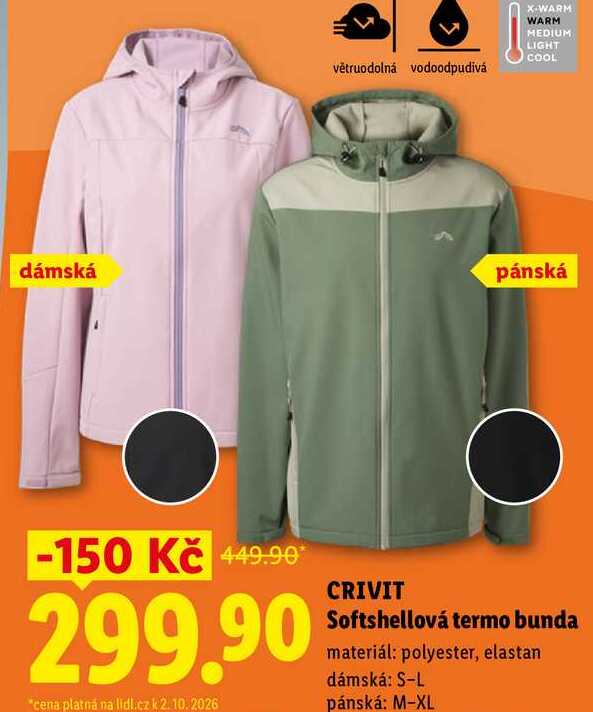 CRIVIT Softshellová termo bunda
