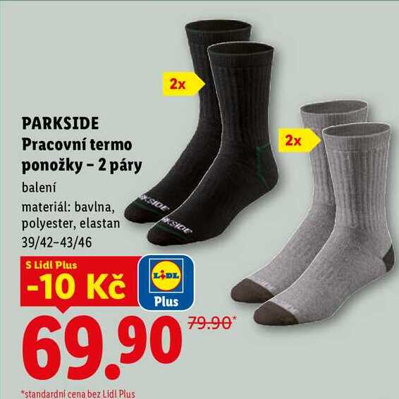PARKSIDE Pracovní termo ponožky - 2 páry