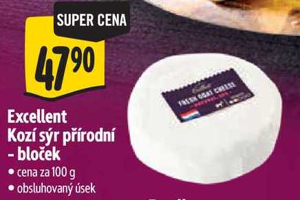 Excellent Kozí sýr přírodní - bloček, cena za 100 g