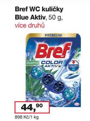 Bref WC kuličky Blue Aktiv, 50 g