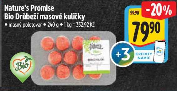 Nature's Promise Bio Drůbeží masové kuličky, 240 g