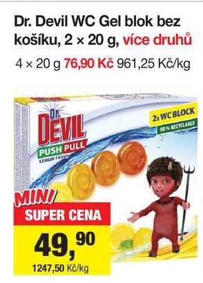 Dr. Devil WC Gel blok bez košíku, 2 x 20 g