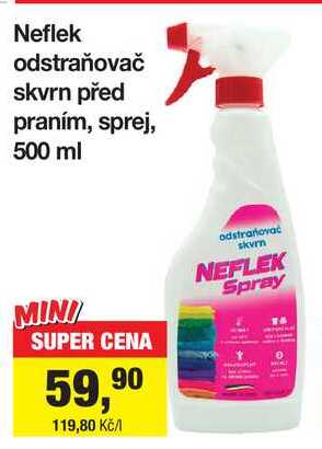 Neflek odstraňovač skvrn před praním, sprej, 500 ml Šlak