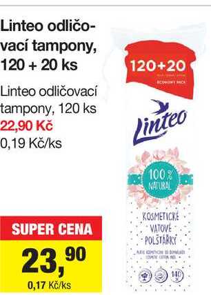 Linteo odličovací tampony, 120 + 20 ks Šlak