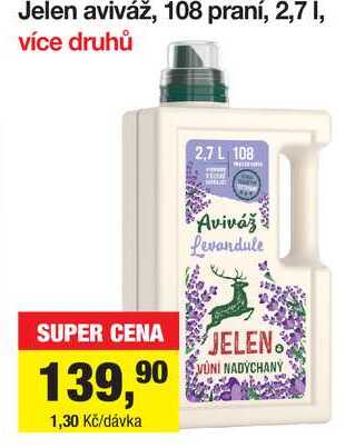 Jelen aviváž, 108 praní, 2,7 l Šlak