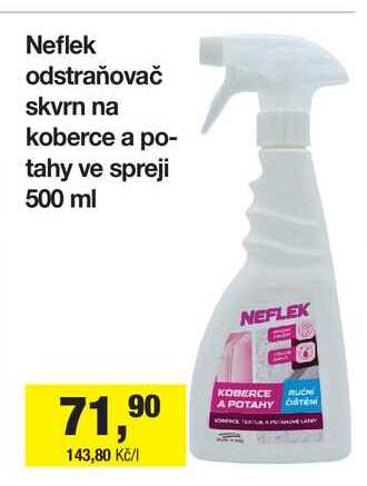 Neflek odstraňovač skvrn na koberce a potahy ve spreji 500 ml
