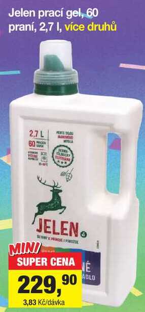 Jelen prací gel, 60 praní, 2,7 l Šlak