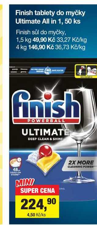 Finish tablety do myčky Ultimate All in 1, 50 ks Šlak