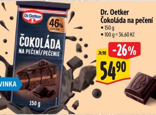 Dr. Oetker Čokoláda na pečení, 150 g